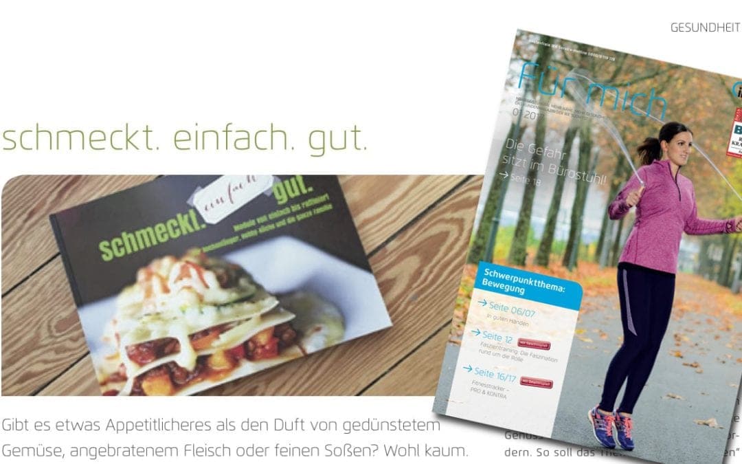 Vorstellung des Kochbuchs im Kundenmagazin der IKK Südwest